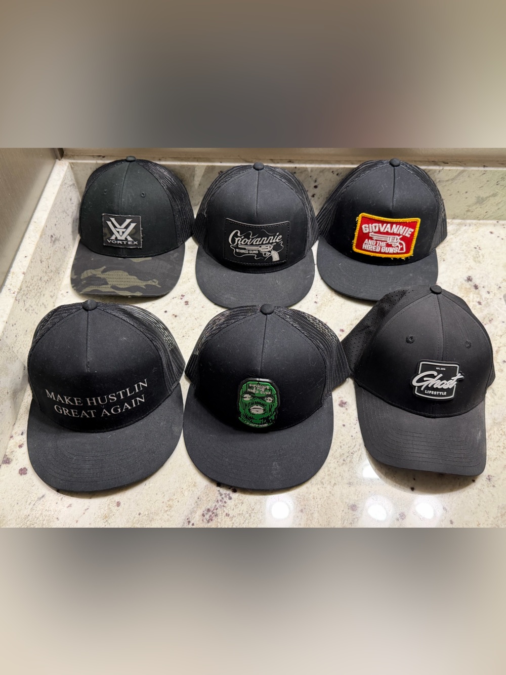 Lot of 9 Men’s Snapback Trucker Hats Vortex Trump 2024 Graphic Gun Lifestyle